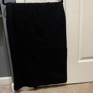 Express Classic Black Midi Skirt with Left Side Slit